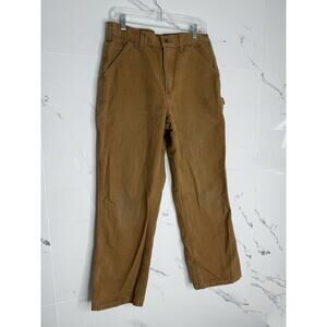 Carhartt B11-Brn Men's Size 32X30 Canvas Pants Distressed Cargo Carpenter Hiking